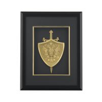 Картина Щит и меч, черный с золотом