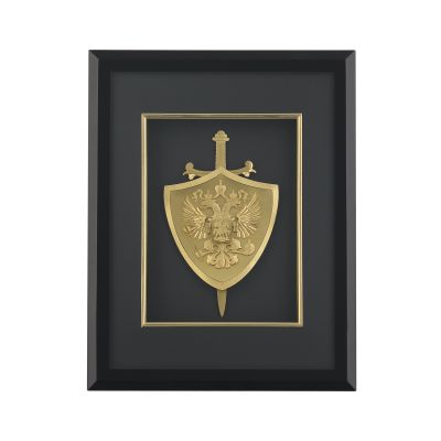 Картина Щит и меч, черный с золотом-0