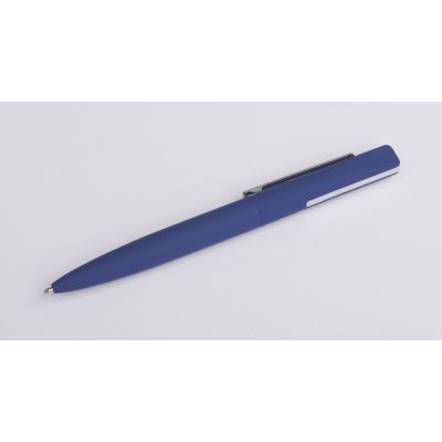 Ручка шариковая Mercury, покрытие soft touch, темно-синий-3