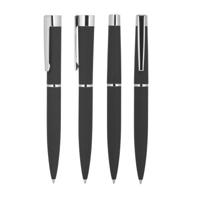 Ручка шариковая Alice, покрытие soft touch, черный-2