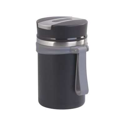 Термос для еды Take away 600 мл, покрытие пудра, черный-0