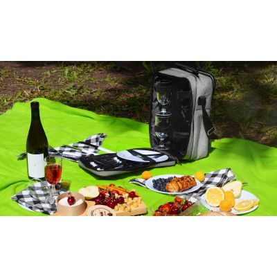 Набор для пикника Эквадор на 4 персоны с холодильным отделением, серый с черным-1