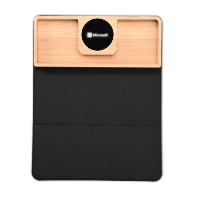 Коврик-трансформер с органайзером на магнитах с беспроводным (15W) ЗУ с подсветкой логотипа, черный с бежевым-3