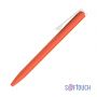 Ручка шариковая Clive, покрытие soft touch, оранжевый с белым