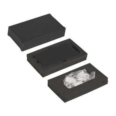 Зарядное устройство Theta с фонариком, 4000 mAh, покрытие soft touch, черный с золотом-3