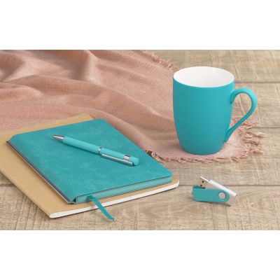 Кружка Trend, покрытие soft touch, бирюзовый-1