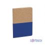 Блокнот Фьюджи уценка, формат А5, покрытие soft touch+пробка, синий