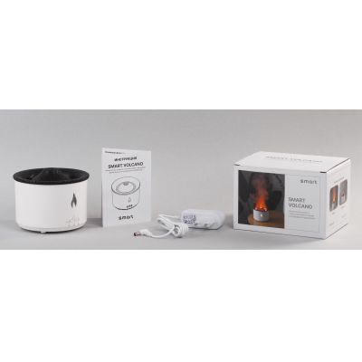 Увлажнитель воздуха Smart Volcanoс пультом ДУ,  функцией ароматерапии и интерьерной подсветкой, белый с черным-8