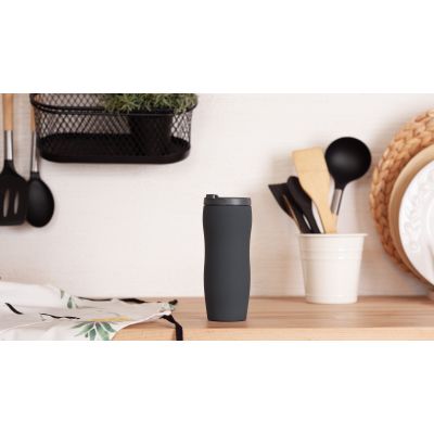 Термостакан Монтана 400 мл, покрытие soft touch, серый-3