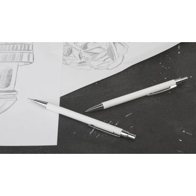 Ручка шариковая Ray, покрытие soft touch, белый-1