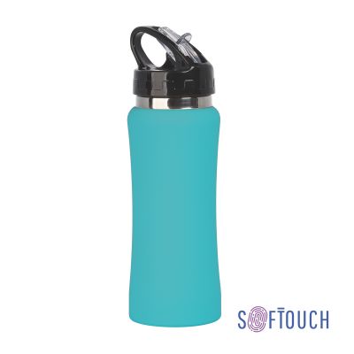 Бутылка для воды Индиана 600 мл, покрытие soft touch, бирюзовый-0