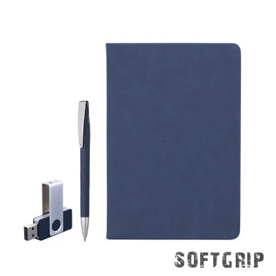 Подарочный набор Комо, покрытие soft grip, синий-0