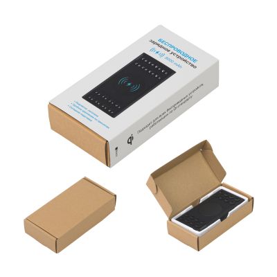 Беспроводное зарядное устройство Eight SOFTTOUCH, 8000 mAh, с подсветкой логотипа и подставкой, черный-5