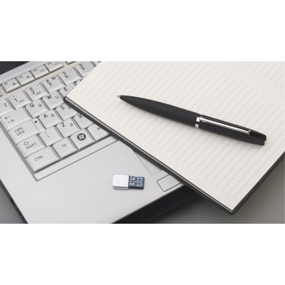 Ручка шариковая Callisto с флеш-картой 32Gb (USB3.0), покрытие soft touch, черный-1