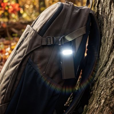 Фонарик Spark с рулеткой и карабином, черный-3