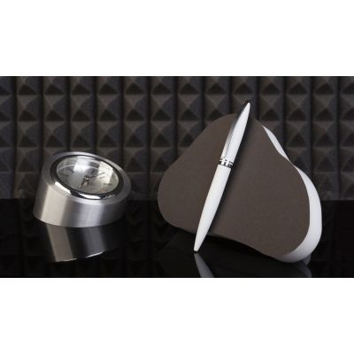 Ручка шариковая Rocket, покрытие soft touch, белый-1