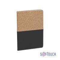 Блокнот Фьюджи, формат А5, покрытие soft touch+пробка, черный