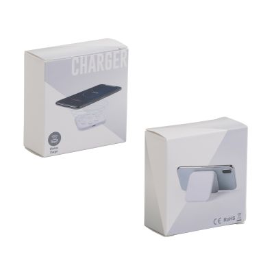 Настольное беспроводное зарядное устройство-подставка Satellite, белый-5