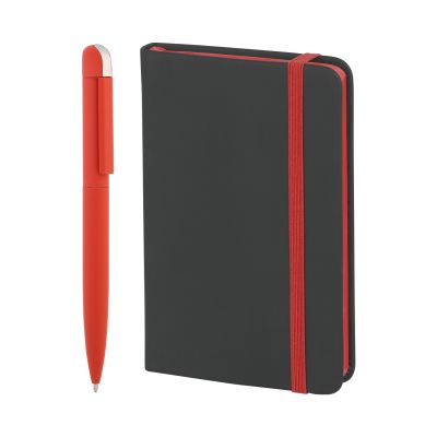 Набор подарочный Сардиния, покрытие soft touch, черный с красным-1