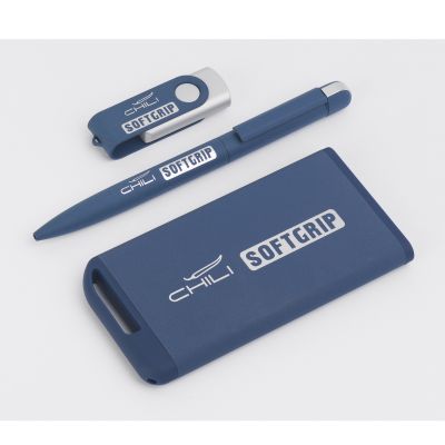 Ручка шариковая Jupiter SOFTGRIP, покрытие softgrip, темно-синий-1