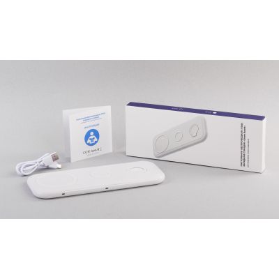 Настольная беспроводная (15W) зарядная станция Snow Board для смартфона, часов и наушников, белый-4