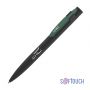 Ручка шариковая Lip, черный/оранжевый, покрытие soft touch, черный с зеленым