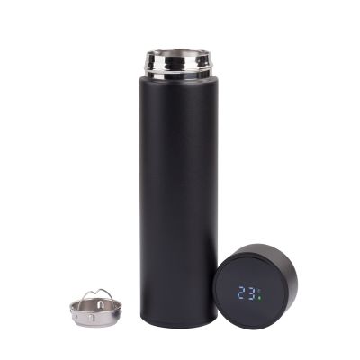 Термос Бостон 500 мл с индикацией температуры, пудра, черный-2