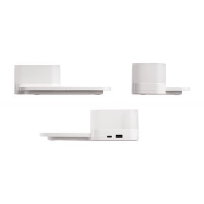 Настольная беспроводная (15W) зарядная станция  Smart Base с увлажнителем и лампой, белый-3