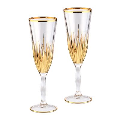 Набор для шампанского, 6 фужеров, золотистый-0