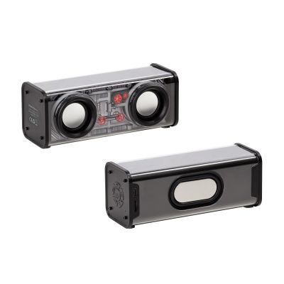 Bluetooth колонка Buzz Light 10Вт (2х5Вт) с разноцветной подсветкой-эквалайзером и прозрачным корпусом, черный-4