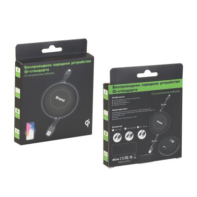 Настольное беспроводное зарядное устройство Light SOFTTOUCH с подсветкой логотипа, черный-5