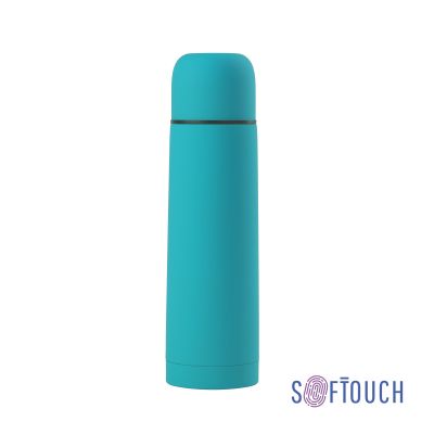 Термос Крит 500 мл, покрытие soft touch, бирюзовый-0