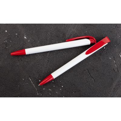 Ручка шариковая JONA, белый с красным-1