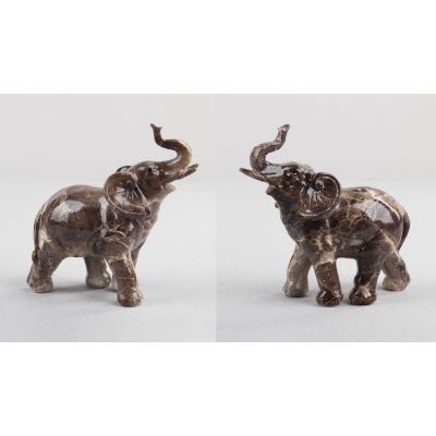 Скульптура Слон, черный с серым-2