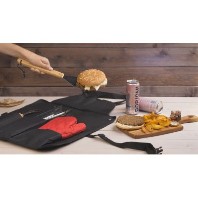 Органайзер с приборами для барбекю Шеф-повар, черный-4
