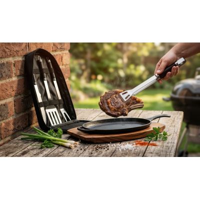 Набор для барбекю Grill в сумке, черный-3