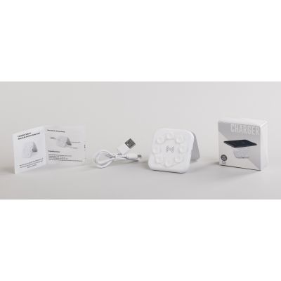 Настольное беспроводное зарядное устройство-подставка Satellite, белый-7