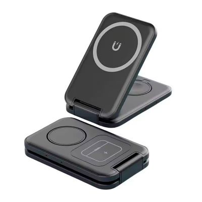 Складная беспроводная (15W) зарядная станция Slap с MagSafe, черный-0