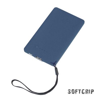 Зарядное устройство Камень с покрытием soft grip, 4000 mAh в подарочной коробке, темно-синий-0