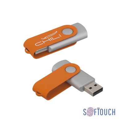 Флеш-карта Vostok, объем памяти 8GB, покрытие soft touch, оранжевый-0