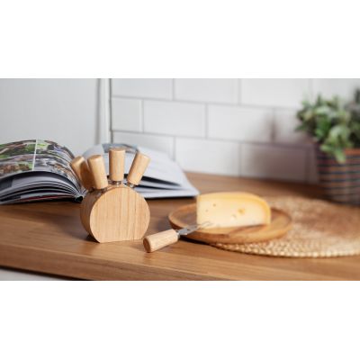 Набор для сыра Chief of cheese на подставке, натуральный-5
