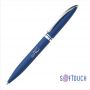 Ручка шариковая Rocket, покрытие soft touch, темно-синий