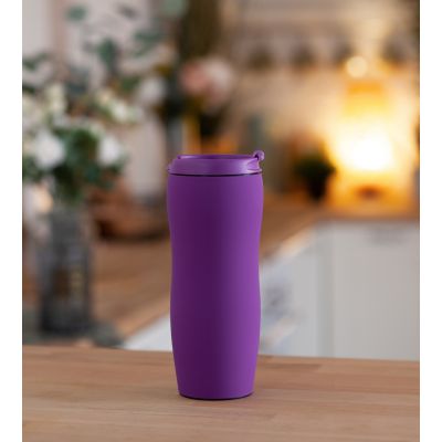 Термостакан Монтана 400 мл, покрытие soft touch, фиолетовый-1