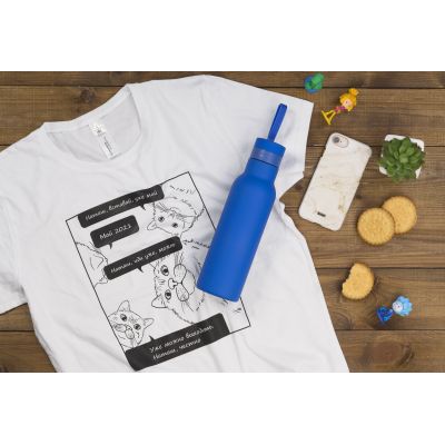 Бутылка для воды Фитнес 700 мл, покрытие soft touch, синий-1