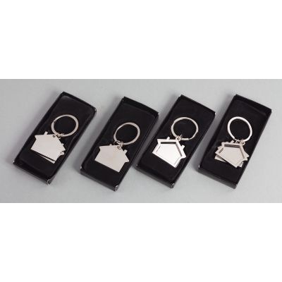 Брелок  Два домика уценка, серебристый-2