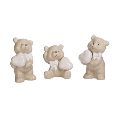 Набор миниатюр Плюшевые мишки (3 штуки), бежевый-0