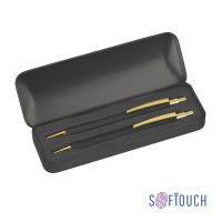 Набор Ray (ручка+карандаш), покрытие soft touch, черный с золотом