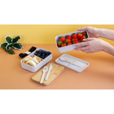 Контейнер для ланча Natural с приборами, натуральный-1