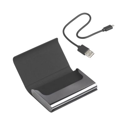 Визитница со встроенным зарядным устройством, 4000 mAh, Storyline Black, черный-2