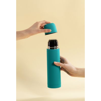 Термос Крит 500 мл, покрытие soft touch, бирюзовый-1